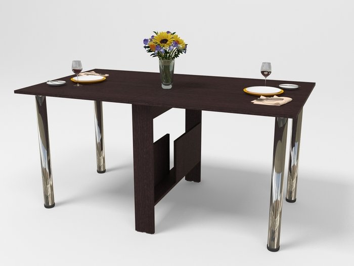 Обеденный раскладной стол цвета венге - купить Обеденные столы по цене 7700.0