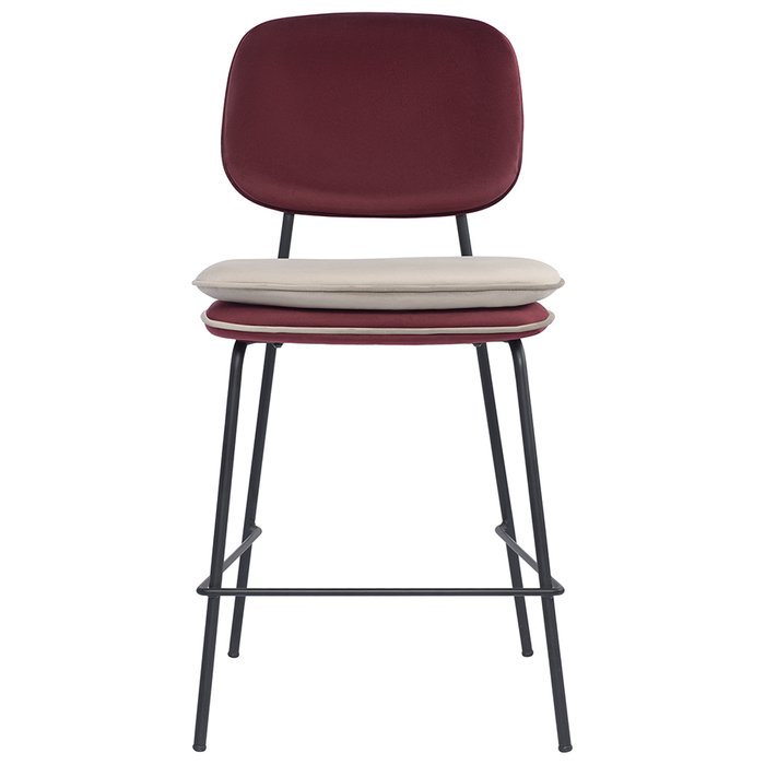 Полубарный стул Рea бордово-бежевого цвета - купить Барные стулья по цене 14500.0