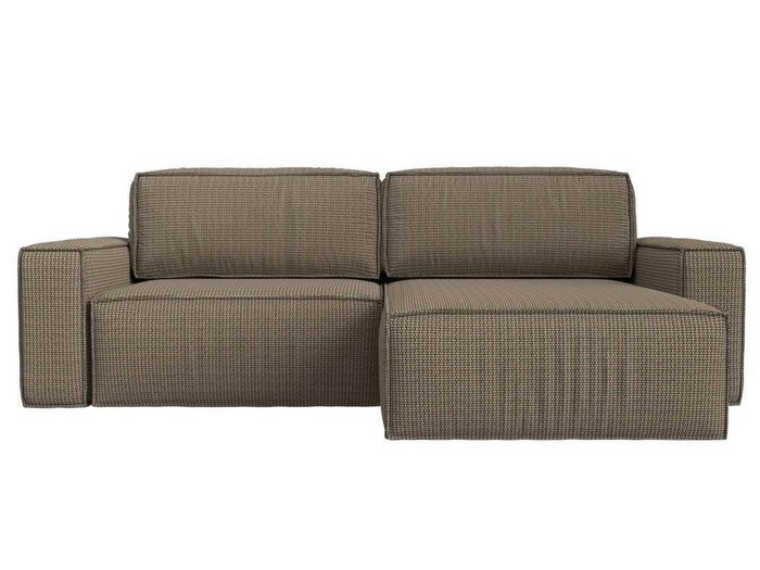 Угловой диван-кровать Прага классик бежево-коричневого цвета правый угол - купить Угловые диваны по цене 75999.0