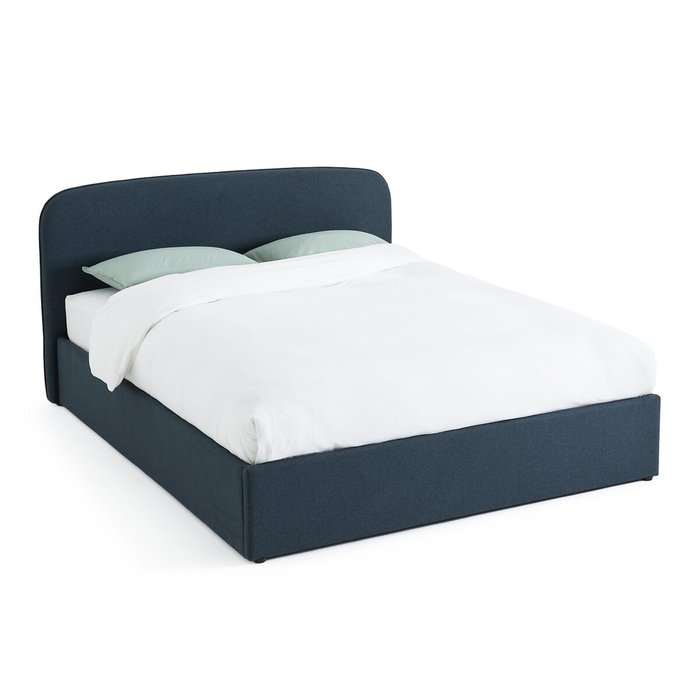 Кровать с подъемным механизмом Conto 160x200 синего цвета