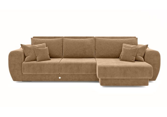 Угловой диван-кровать коричневого цвета