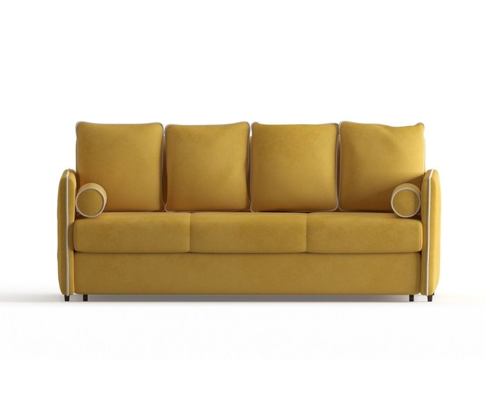 Диван-кровать Адмирал в обивке из велюра желтого цвета  - купить Прямые диваны по цене 44590.0