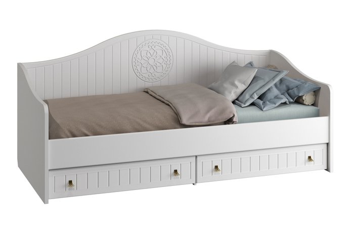 Кровать-кушетка Монблан 90х200 белого цвета - лучшие Кровати для спальни в INMYROOM