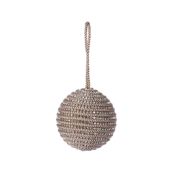 Набор из трех шаров Rustic diamonds золотистого цвета - купить Елочные украшения по цене 2490