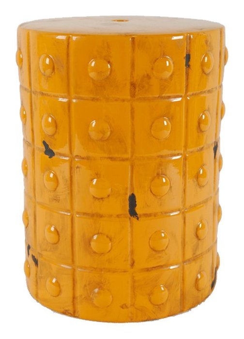 Керамический столик-табурет Mustard Stool Orange в виде барабана 