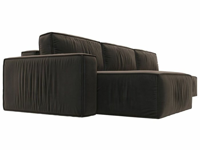 Угловой диван-кровать Прага модерн лонг коричневого цвета левый угол - лучшие Угловые диваны в INMYROOM
