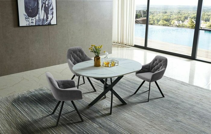 Стол раскладной Charly серого цвета - лучшие Обеденные столы в INMYROOM