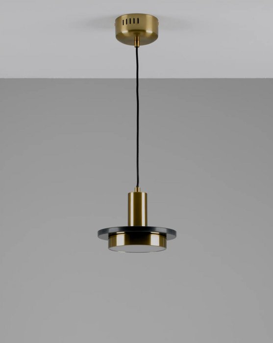 Светодиодный подвесной светильник Solumn черно-золотого цвета - купить Подвесные светильники по цене 15990.0