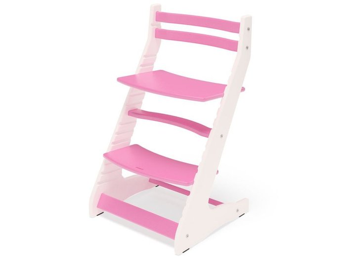 Растущий регулируемый стул Вырастайка бело-розового цвета