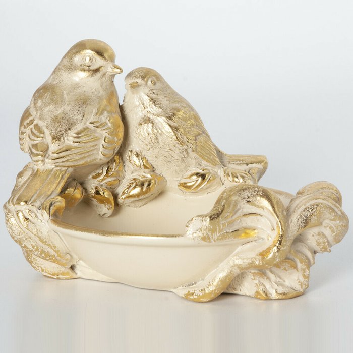 Подставка для украшений Птички бежево-золотого цвета - лучшие Шкатулки в INMYROOM