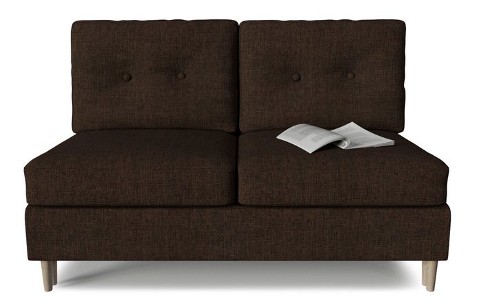 Модуль диван-кровати двухместный Белфаст коричневого цвета - купить Прямые диваны по цене 20344.0