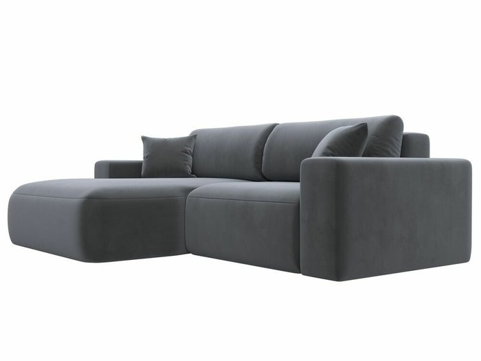 Угловой диван-кровать Лига 036 Классик темно-серого цвета левый угол - лучшие Угловые диваны в INMYROOM