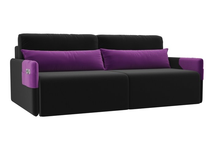 Прямой диван-кровать Армада черного цвета