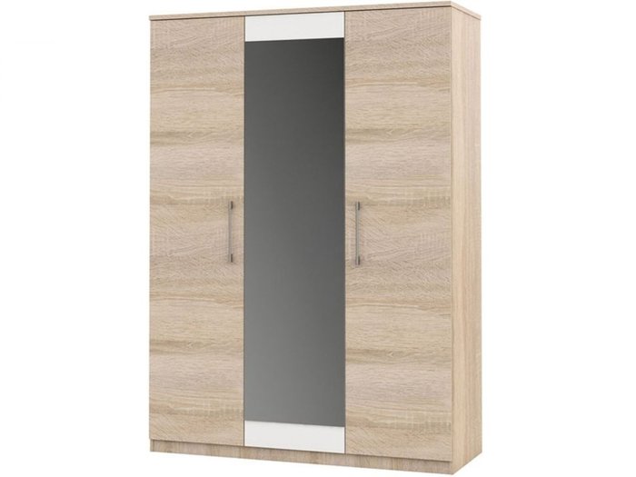 Шкаф с зеркалом Аврора бежевого цвета - купить Шкафы распашные по цене 28567.0