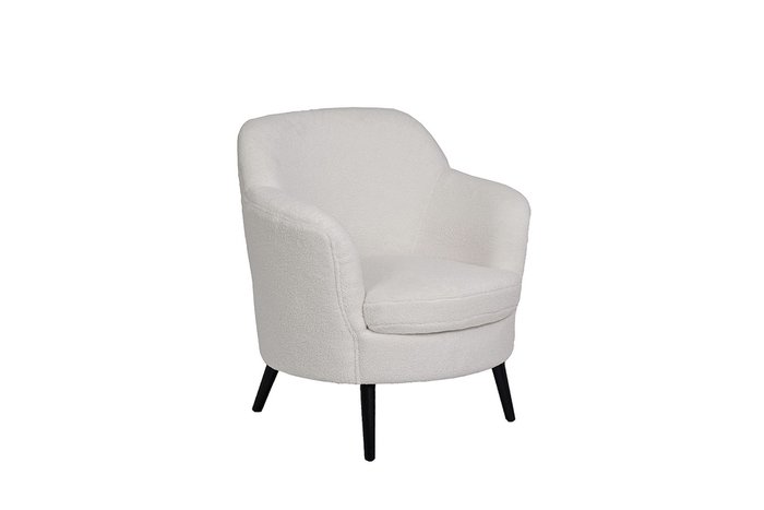 Кресло из искусственного меха белого цвета