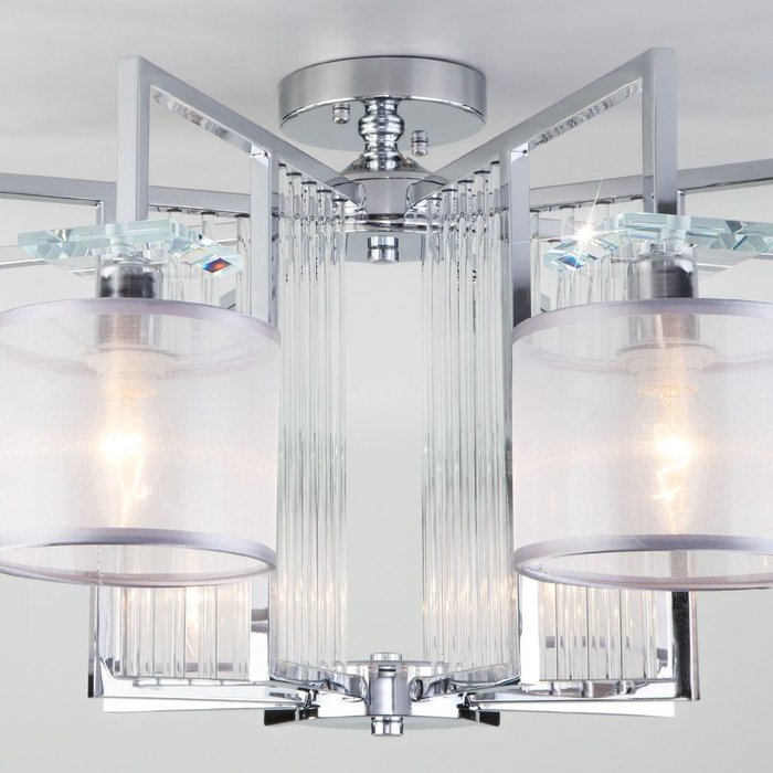 Умный потолочный светильник 60123/8 хром Smart - лучшие Потолочные люстры в INMYROOM