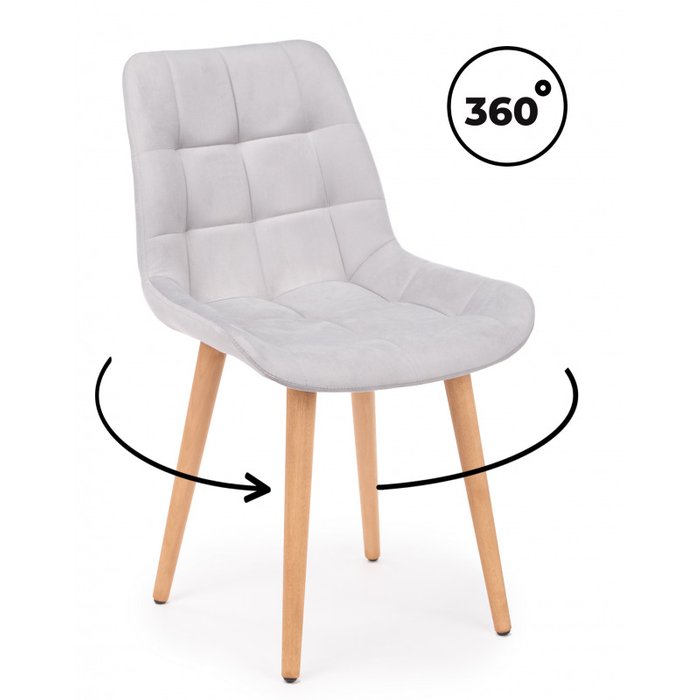 Обеденный стул Челси 360 светло-серого цвета вращающийся - купить Обеденные стулья по цене 8490 Обеденный стул Челси 360 светло-серого цвета вращающийся - купить Обеденные стулья по цене 8490