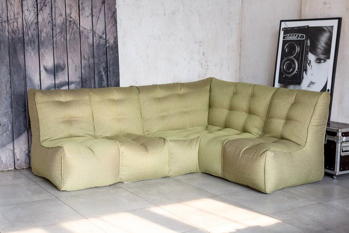 Угловой модульный диван Shape оливкового цвета - купить Угловые диваны по цене 34990.0