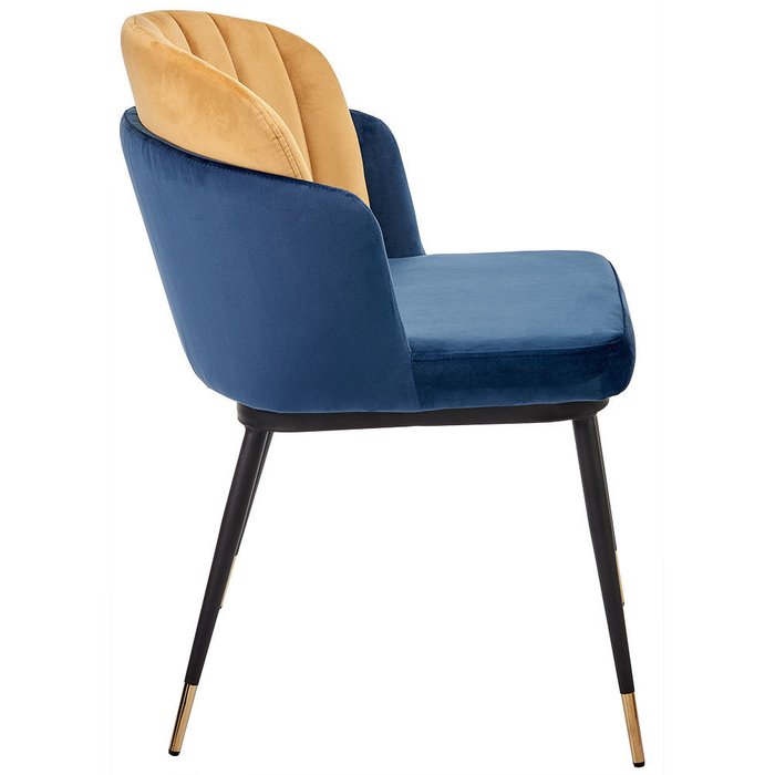 Стул Peki синего и горчичного цвета - лучшие Обеденные стулья в INMYROOM