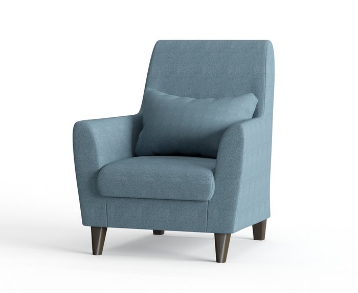 Кресло из велюра Кастилия светло-синего цвета