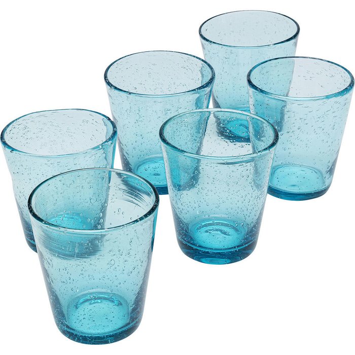 Набор из шести стакан Bubbles синего цвета - купить Бокалы и стаканы по цене 8190.0