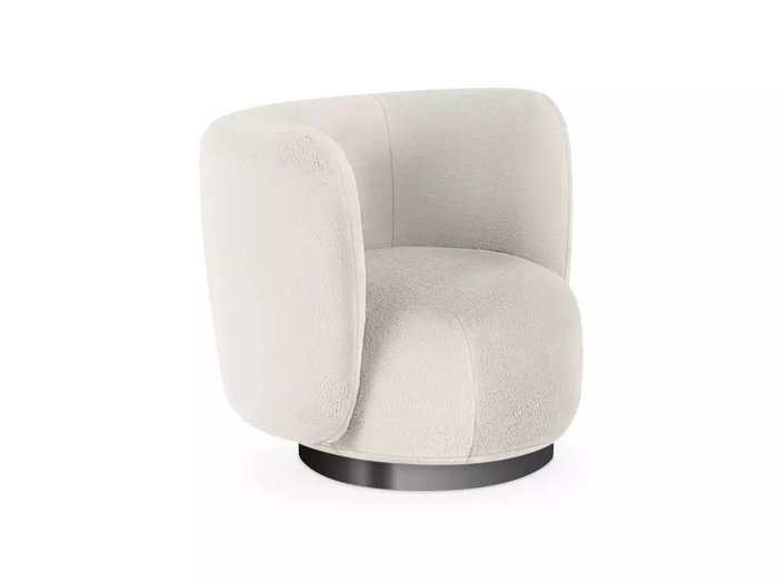 Кресло Lucca вращающееся белого цвета с основанием черного цвета