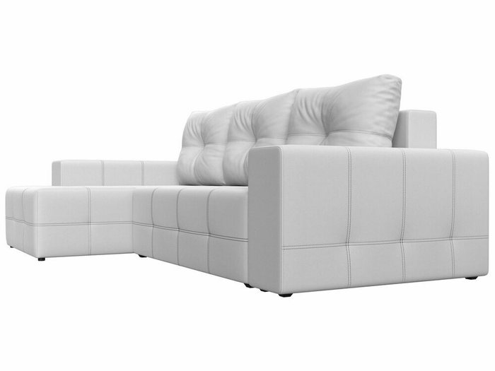 Угловой диван-кровать Перри белого цвета (экокожа) левый угол - лучшие Угловые диваны в INMYROOM