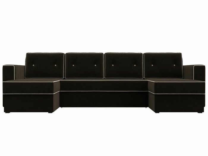Угловой диван-кровать Принстон коричневого цвета - купить Угловые диваны по цене 59999.0