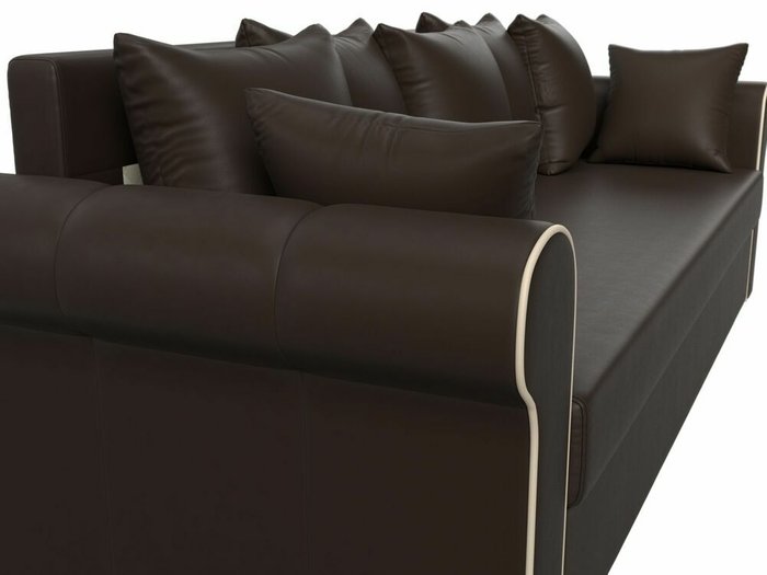 Прямой диван-кровать Рейн коричневого цвета (экокожа) - лучшие Прямые диваны в INMYROOM