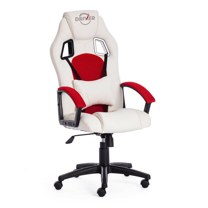 Кресло офисное Driver бело-красного цвета