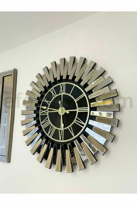 Часы настенные круглые зеркальные Mirror 83x83  - лучшие Настенные часы в INMYROOM