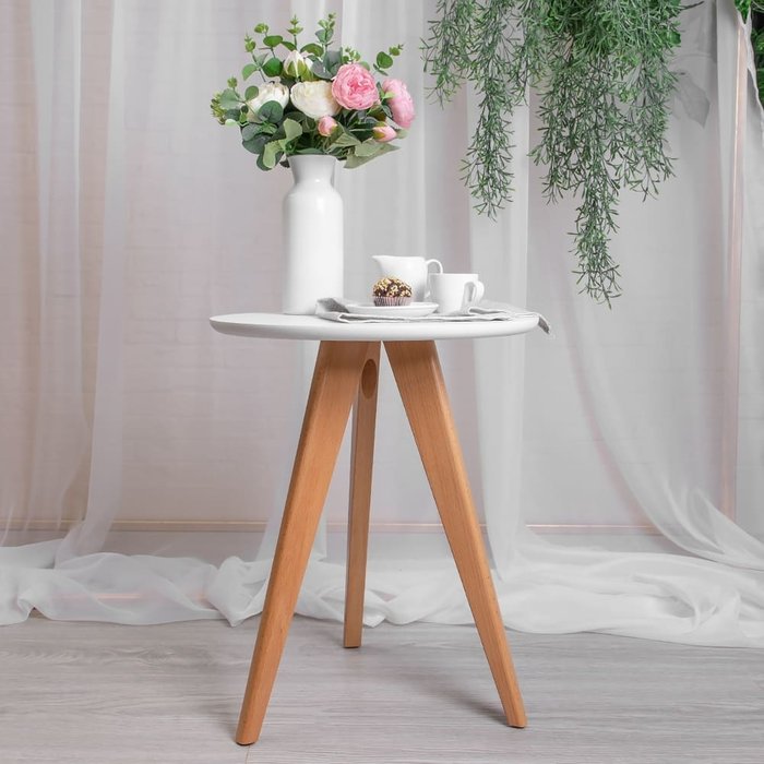 Декоративный столик Эко mini белого цвета - купить Журнальные столики по цене 3554.0