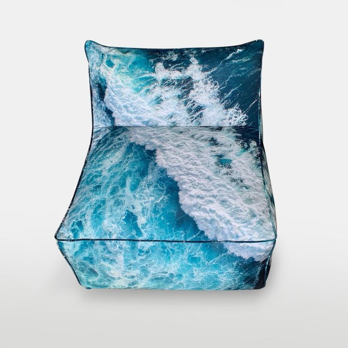 Кресло Angle Ocean Wave синего цвета - лучшие Бескаркасная мебель в INMYROOM Кресло Angle Ocean Wave синего цвета - лучшие Бескаркасная мебель в INMYROOM