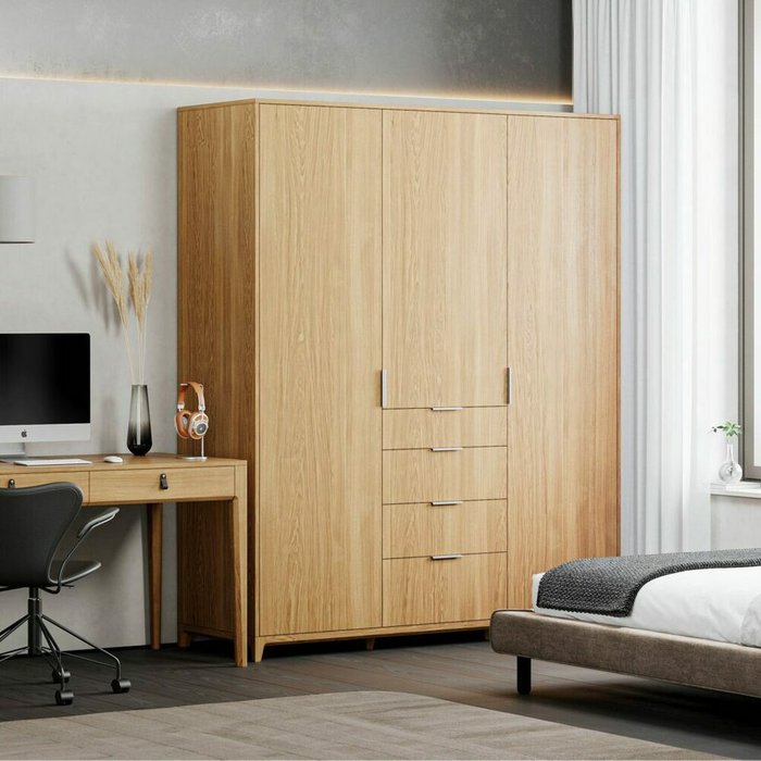 Шкаф Case CS226 светло-коричневого цвета - лучшие Шкафы распашные в INMYROOM Шкаф Case CS226 светло-коричневого цвета - лучшие Шкафы распашные в INMYROOM