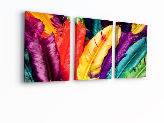 Декоративная картина "Радужные перья"