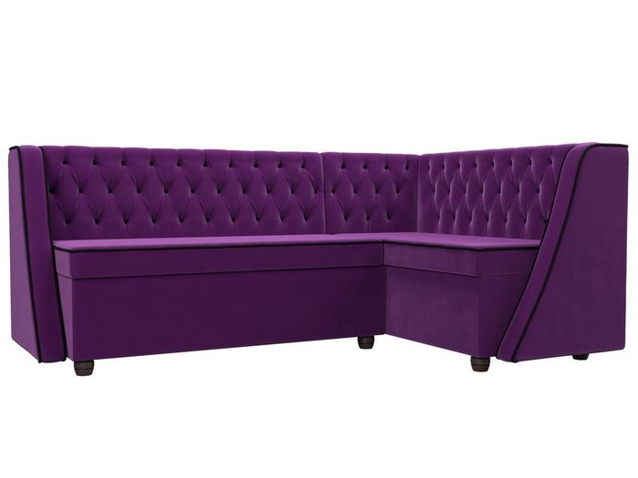 Кухонный угловой диван Лофт фиолетового цвета правый угол