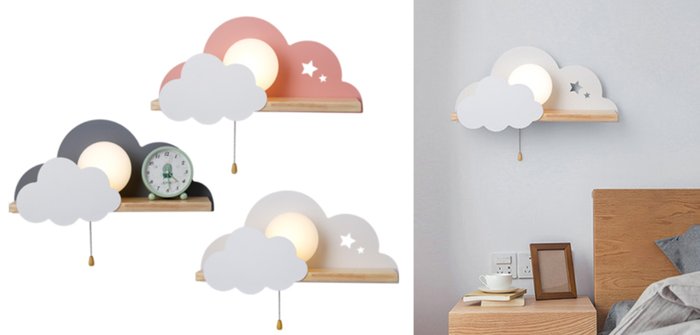 Бра с полкой Серое Облако Wall Lamp Gray Cloud - купить Бра и настенные светильники по цене 15600.0