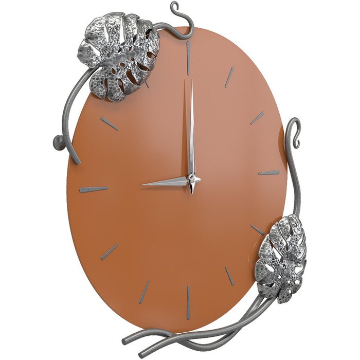 Настенные часы Monstera Deliciosa коричневого цвета - купить Часы по цене 15609.0