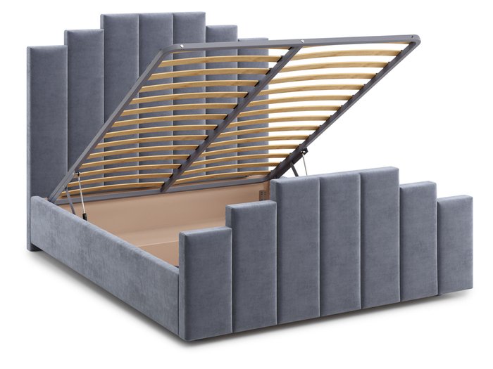 Кровать Velino 140х200 серого цвета с подъемным механизмом - лучшие Кровати для спальни в INMYROOM