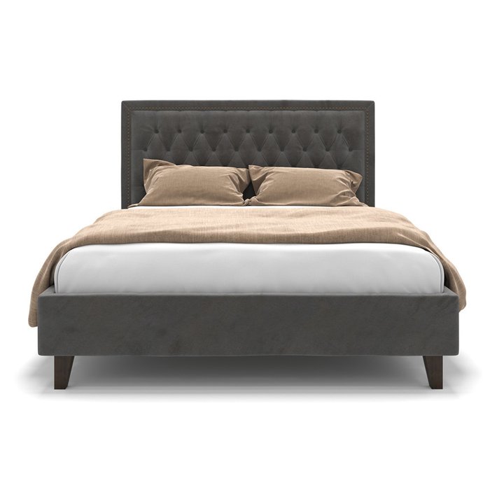 Кровать Celine серого цвета на ножках 160х200 - купить Кровати для спальни по цене 64900.0