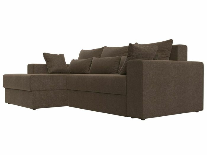Угловой диван-кровать Майами коричневого цвета левый угол - лучшие Угловые диваны в INMYROOM