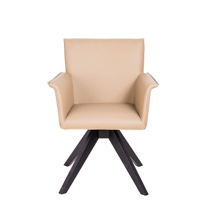 Стул бежевого цвета на деревянных ножках  - купить Обеденные стулья по цене 56990.0