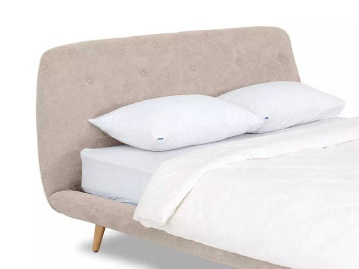 Кровать Loa 160х200 темно-бежевого цвета без подъемного механизма - лучшие Кровати для спальни в INMYROOM
