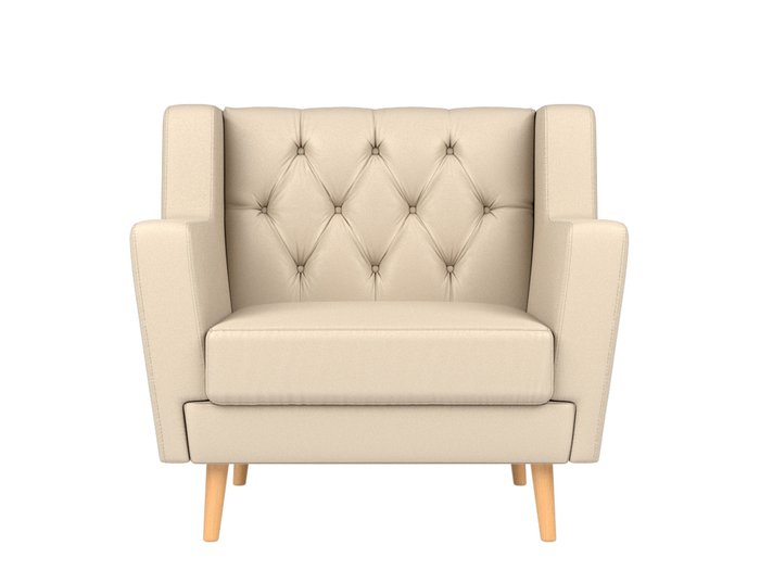 Кресло Брайтон Люкс бежевого цвета (экокожа) - купить Интерьерные кресла по цене 23999.0