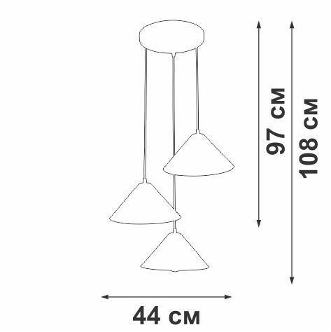 Люстра V3093-1/3S, 3xE27 макс. 40Вт - купить Подвесные системы по цене 6406