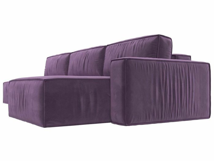 Угловой диван-кровать Прага модерн лонг сиреневого цвета правый угол - лучшие Угловые диваны в INMYROOM