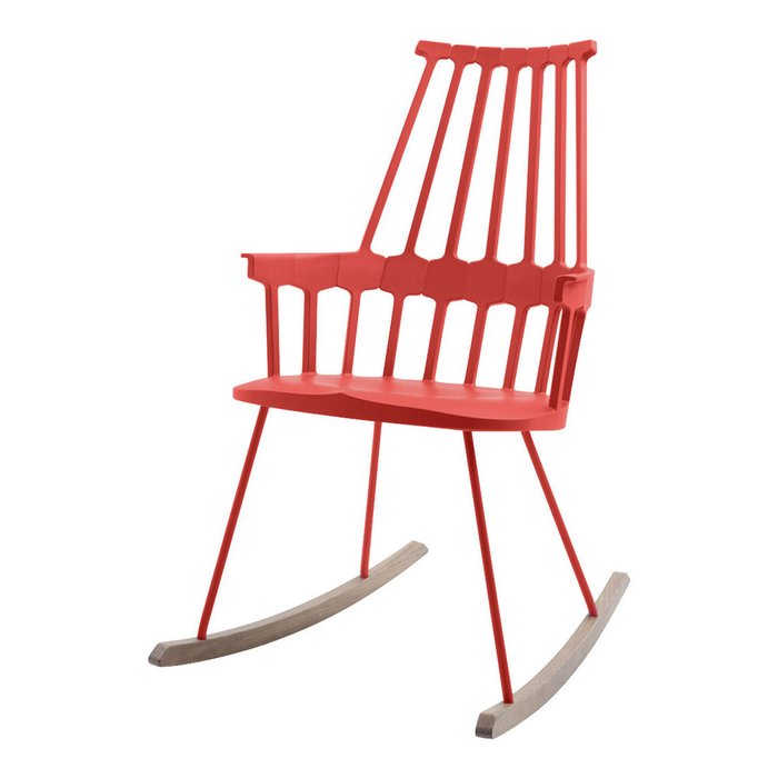 Кресло-качалка Comback красного цвета  - купить Интерьерные кресла по цене 93238.0