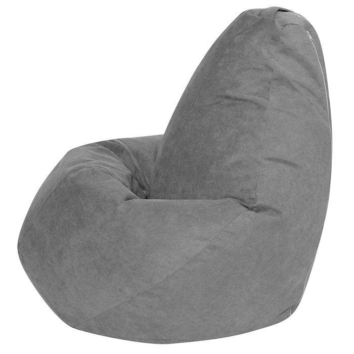 Кресло-мешок Груша 3XL в обивке из велюра серого цвета  - купить Бескаркасная мебель по цене 5890.0