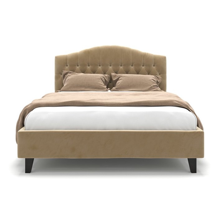 Кровать Hannah бежевого цвета на ножках 140х200 - купить Кровати для спальни по цене 55900.0