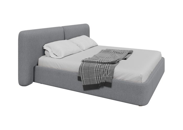 Кровать двуспальная Hub Soft 180х200 светло-серого цвета с подъемным механизмом - лучшие Кровати для спальни в INMYROOM